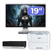 Pachet Calculator Second Hand HP ProDesk 800 G3 SFF, Intel Core i5-7500 3.40-3.80GHz, 8GB DDR4, 256GB SSD + Monitor 19" & Imprimanta Brother HL-L6300DW